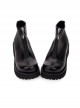 Punk Black Round-toe Zipper Gothic Lolita Boots