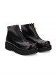 Punk Black Round-toe Zipper Gothic Lolita Boots