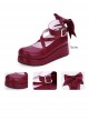 Round-toe Shallow Mouth Bowknot Cute Lolita Middle Heels Shoes