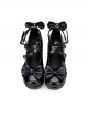 Cute Round-toe Shallow Mouth Bowknot Lolita Middle Heels Shoes