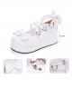 Cute Round-toe Shallow Mouth Bowknot Lolita Middle Heels Shoes