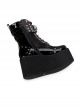 Thick Sole Black Punk Skull Decorative Side Zip Gothic Lolita Boots