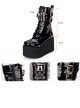 Thick Sole Black Punk Skull Decorative Side Zip Gothic Lolita Boots