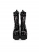 Thick Sole Black Punk Skull Decorative Side Zip Gothic Lolita Boots