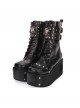 Punk Skull Rivet Black Gothic Lolita Boots