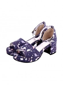 Dreamy Cute Fish Printing Round-toe Sweet Lolita Sandals