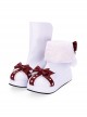 Round-toe Bowknot Plus Velvet Sweet Lolita Boots