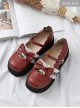 Round-toe Bowknot Lace Ruffle Cute School Lolita Thick Sole Shoes