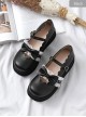 Round-toe Bowknot Lace Ruffle Cute School Lolita Thick Sole Shoes