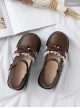 Round-toe Bowknot Lace Ruffle Cute School Lolita Thick Sole Shoes