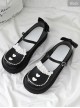 Cute Bowknot Ruffle Round-toe Black Sweet Lolita Shoes