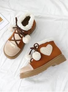 Black Or Brown Suede Sweet Lolita Short Martin Boots
