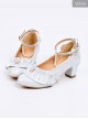 Luminous Pearl Series Ruffle Bowknot Lolita Multicolor High Heels Shoes