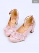 Luminous Pearl Series Ruffle Bowknot Lolita Multicolor High Heels Shoes