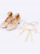 Luminous Pearl Series Ruffle Bowknot Lolita Multicolor High Heels Shoes