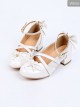 Pearlescent Color Bowknot Bead Pendant Sweet Lolita High Heel Shoes