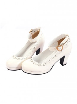 Pure White Or Black Round-Toe Elegant Classic Lolita Shoes