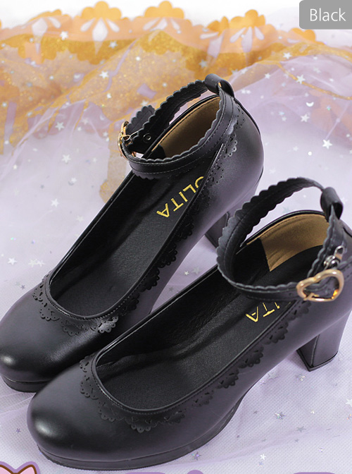 Pure White Or Black Round-Toe Elegant Classic Lolita Shoes