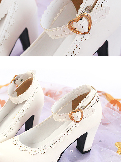 Pure White Or Black Round-Toe Elegant Classic Lolita Shoes