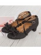 Teenage Bowknot Crucifix Lace Classic Lolita High Heels Shoes