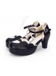 Round-toe Love Heart Lace Pearl Chain Sweet Lolita High Heels Shoes