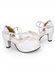 Round-toe Love Heart Lace Pearl Chain Sweet Lolita High Heels Shoes