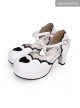 Round-toe Love Heart Lace Pearl Chain Sweet Lolita High Heels Shoes