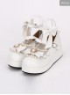 Round-toe Bowknot Pearl Chain Classic Lolita Shoes