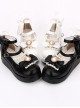 Round-toe Bowknot Pearl Chain Classic Lolita Shoes