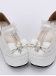 White Elegant Bride Bowknot Ornament Classic Lolita High Heel Shoes