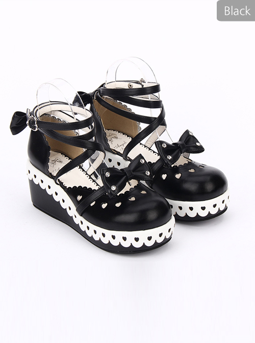 Round-toe Sweet Bowknot Lace Sweet Lolita Shoes