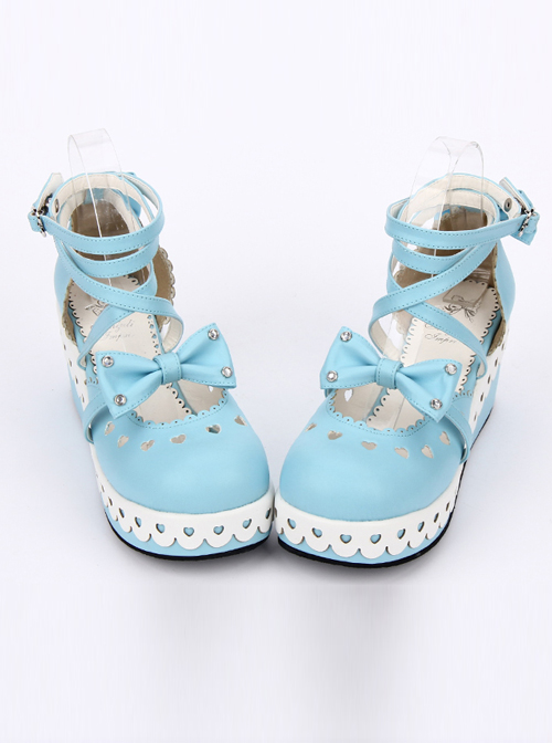 Round-toe Sweet Bowknot Lace Sweet Lolita Shoes