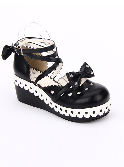 Round-toe Sweet Bowknot Lace Sweet Lolita Shoes