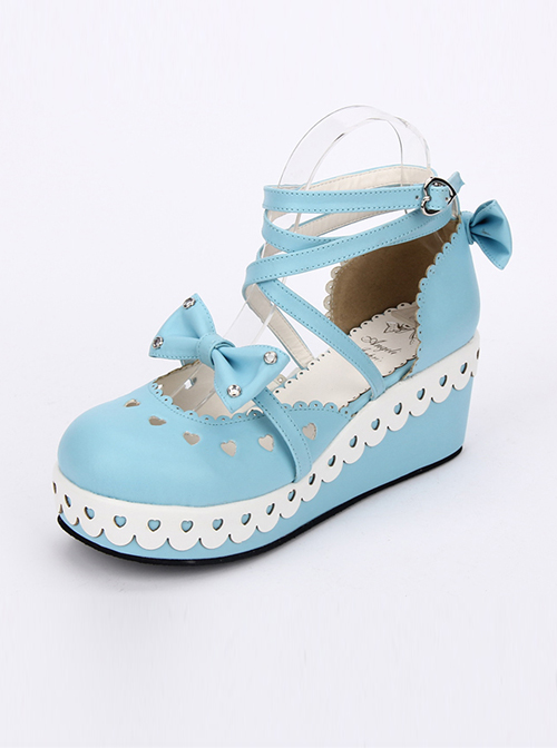 Round-toe Sweet Bowknot Lace Sweet Lolita Shoes