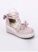 Round-toe Sweet Bowknot Lace Sweet Lolita Shoes