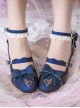 Musical Note Printing Bowknot Classic Lolita High Heel Shoes