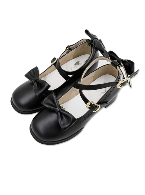 Nocturne Series Round-toe Shallow-mouthed Elegant Classic Lolita Low Heel Shoes