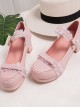 Princess Lace Edge Classic Lolita Thick Heel High Heels Shoes