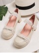 Princess Lace Edge Classic Lolita Thick Heel High Heels Shoes