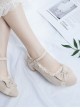 Suede Leather Round-toe Bowknot Lace Thick Heel Classic Lolita High Heel Shoes