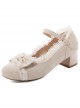 Suede Leather Round-toe Bowknot Lace Thick Heel Classic Lolita High Heel Shoes