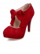 Elegant Pure Color Bowknot Round-toe Sweet Lolita High Heel Shoes