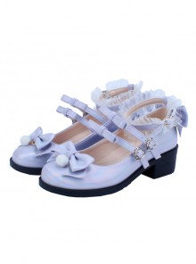 Multicolour Laser Sweet Lolita Middle Heel Shoes