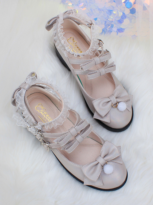 Multicolour Laser Sweet Lolita Middle Heel Shoes