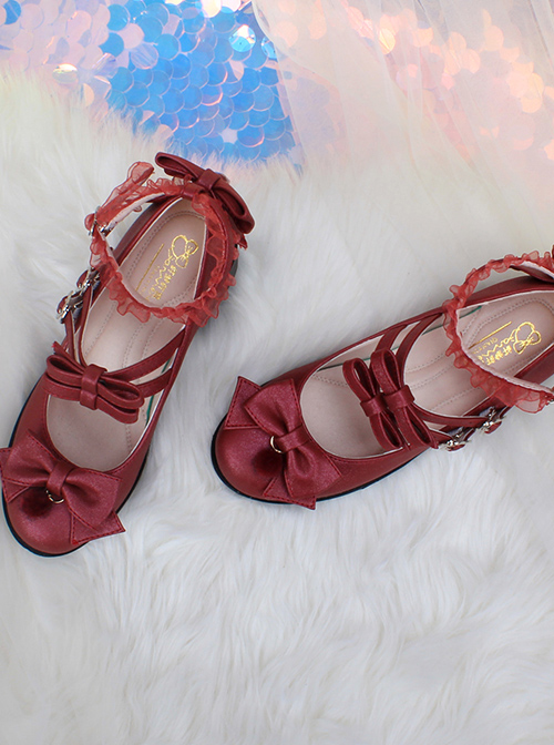 Multicolour Laser Sweet Lolita Middle Heel Shoes