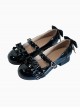 Bowknot Patent Leather Sweet Lolita Low Heel Shoes