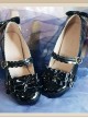 Bowknot Patent Leather Sweet Lolita Low Heel Shoes