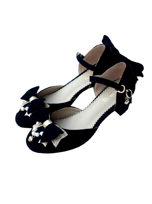 Suede Fabric Elegant Bowknot Classic Lolita High Heel Shoes