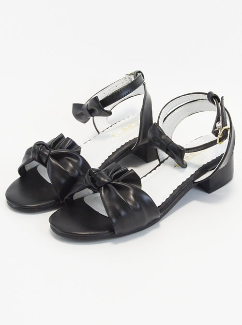 Elegant Lovely Bowknot Classic Lolita Low-heel Sandals