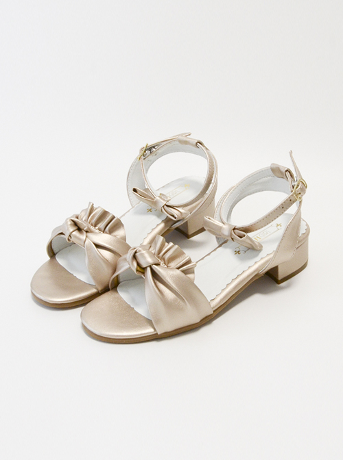 Elegant Lovely Bowknot Classic Lolita Low-heel Sandals